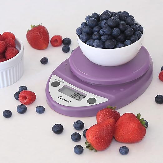 Escali Primo Digital Food Scale Multi-Functional Kitchen Scale and Baking Scale for Precise Weight Measuring and Portion Control 8.5 x 6 x 1.5 inches Lavender