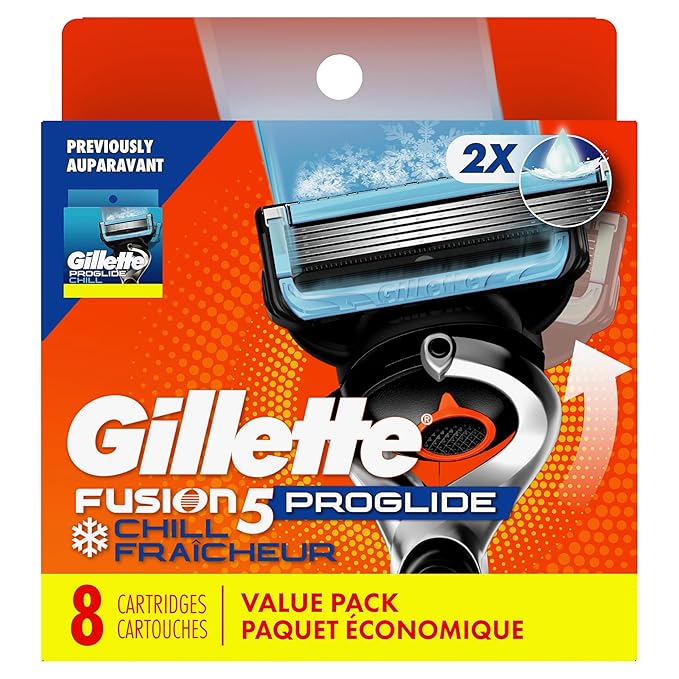 Gillette ProGlide Chill Razor Refills for Men 8 Blade Refills