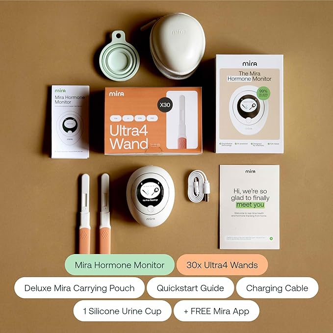Mira Ultra4 Fertility Monitor &amp Ovulation Test Kit Track 4 Key Fertility Hormones LH PdG E3G and FSH for Family Planning &amp Pregnancy Digital Results at Home with the Analyzer + Mira App