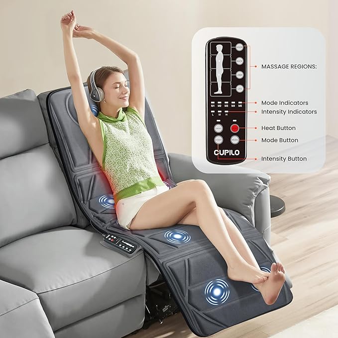 Back Massager with Heat Massager Pad