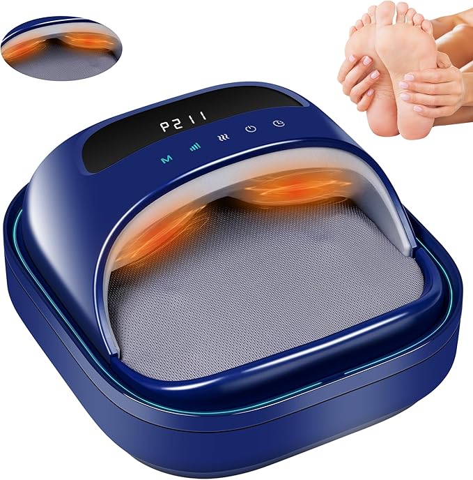 H&ampB Luxuries Shiatsu Foot Massager for Foot Pain Relief Electric Heated Foot Massager Deep Tissue Kneading Feet Forefoot Massage Machine Compression Ideal for Men Women Parents and The Elderl