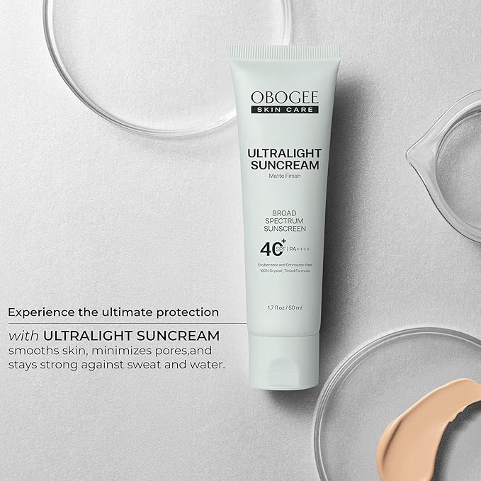 Ultralight SunCream(SPF 40) - 50 mL - 100% Mineral Oil-Free Broad Spectrum Sunscreen - Smooths Skin’s Appearance Minimizes Pores &amp Controls Shine - Water &amp Sweat Resistant