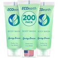 EcoEarth Travel Size Body Wash (1 fl oz 200 PK Spring Breeze) Delight Your Guests with a Revitalizing and Refreshing Hotel Body Wash Quality Mini and Small Size Guest Hotel Toiletries in Bulk
