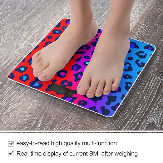Women's Fashion Automatic Switch Digital Bathroom Weighing Scale Smart Scale Trippy Red Pink Purple Blue Cheetah Leopard Print