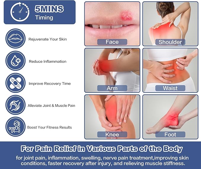 Red Light Therapy for Body &amp Face Inflammation with Dual 660nm Portable Near Infrared Light Therapy for Joints &amp Muscles Pain Relief with 810nm 850nm 940nm Effective 2 in 1 Modes Design as