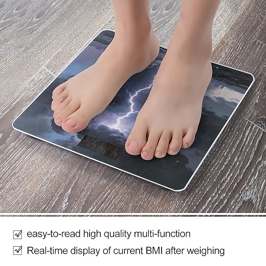 Cloud Burst Smart Scale for Body Weight Digital Bathroom Scale Toughened Glass Weight Scale with Large LCD Backlight Display High Precision Scales Weighing Machine