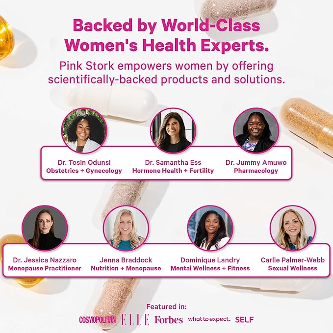Pink Stork Postpartum Mood Support - Postnatal Hormone Balance for Women - Breastfeeding Friendly - Stress &amp Cognitive Support New Mom Essentials - Ashwagandha Chamomile &amp Vitamin D 60 Cap