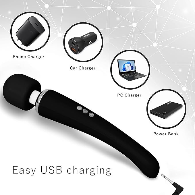 Therapeutic Cordless Massager - Powerful Massage Tool Handheld 8 Speeds 20 Patterns - Rechargeable Hand Massagers for Sore Muscles - Hand Held Massage Tool for Neck &amp Back