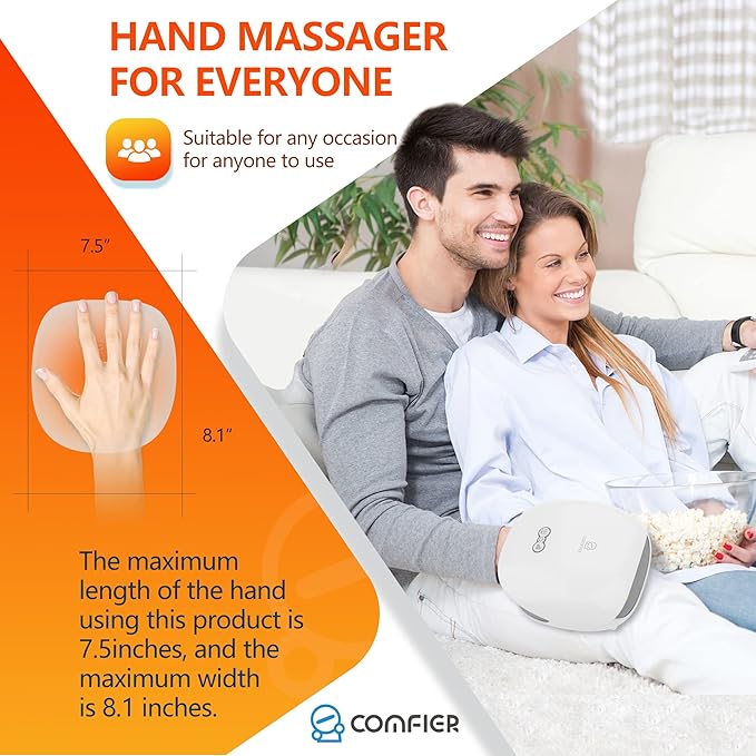 COMFIER Hand Massager for Arthritis and Carpal TunnelWireless Hand Massager with Heat &amp Compression3 Levels HeatingRechargeable Massager Machine Gifts for Women