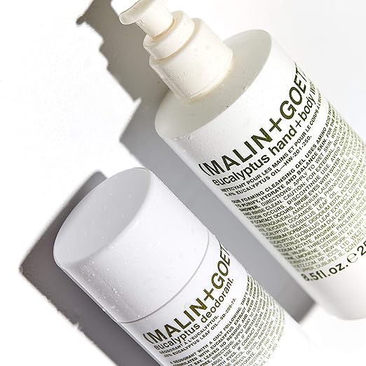 MALIN+GOETZ Hand + Body Wash | Gentle Foaming Cleanser with Botanical Extracts and Amino Acids | Hydrating pH-Balanced Unisex Scent | Vegan &amp Cruelty-Free (Eucalyptus Bergamot Rum Cannabis)