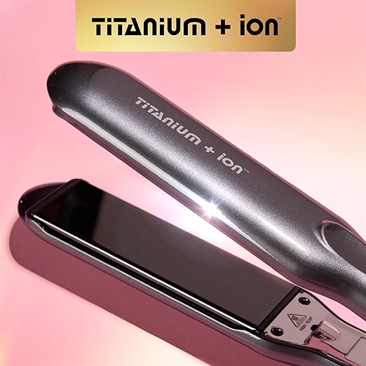 Olivia Garden Titanium + Ion Professional Flat Iron - Hair Straightener for All Hair Types - Includes Heat-Resistant Mat - 3D Floating Plates