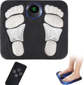 Portable Foot Massager Rechargeable Circulation Stimulator with 8 Modes 19 Intensities 4 Body Pads Lightweight Design for Home Travel Office Use