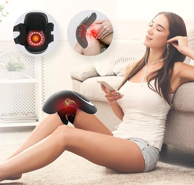 Knee Massager with Heat - Heating and Vibrating Knee Massager for Arthritis Stretched Ligament Joints and Muscles Injuries - [2025 Upgraded] Gifts for Elderly Dad Mom