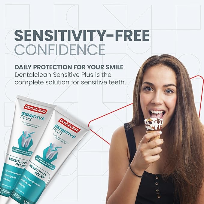 Dentalclean Alcohol-Free Mouthwash 33.8 Fl Oz (Blue Diamond Mint) + Pack of 4 Toothpaste Gel – Sensitivity Relief – Mild Mint – 3.7 oz