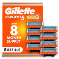 Gillette Fusion5 Power Razor Blade Refills for Men 8 Count with Precision Trimmer