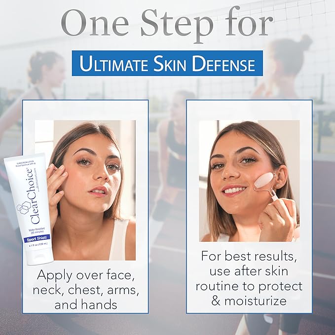 Clear Choice Sunscreen for Face SPF 45 Oil Free Sunblock &amp Light Moisturizer with Zinc Oxide Reef-Safe Broad Spectrum Water-Resistant No White Cast Dermatologist Recommended 4oz