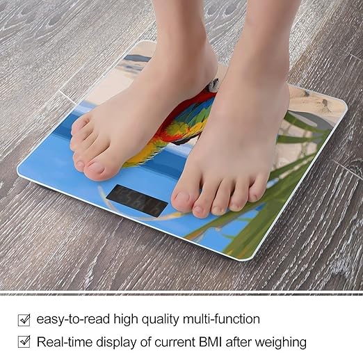 Beach Parrots Bathroom ScaleHighly Accurate Digital Weighing Machine for People Bright LED Display Weight Scale for The Aldult Home Use