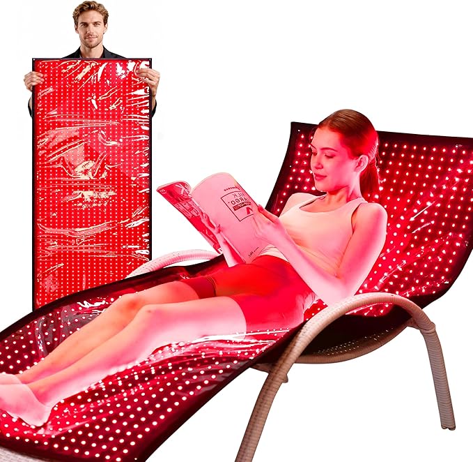Red Light Therapy Mat for Body Red Light Therapy Blanket for Full Body 1280 LEDs 660nm Red &amp 850nm Near Infrared Light Therapy Pad for Pain Relief &amp Better Sleep
