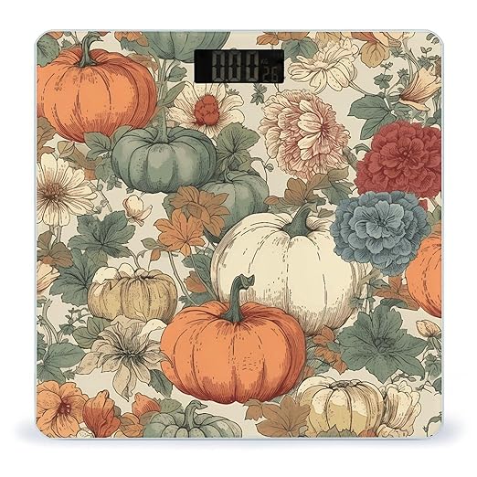 Drawn Autumn Pumpkin Scale for Body Weight Smart Scales Digital Bathroom Scale High Precision Weighing Scales with Large Display Weighing Machine for People