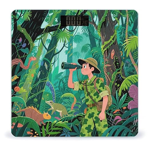Tropical Rainforest Bathroom Scale for Body Weight Bathroom Digital Electronic Weighing Scale with Back Lit LED Display Sturdy Tempered Glass Weight Watchers Scales 400lb