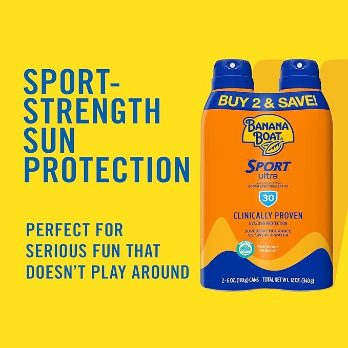 Banana Boat Sport Ultra SPF 30 Sunscreen Spray | SPF 30 Spray On Sunscreen &amp Hawaiian Tropic Sheer Touch Lotion SPF 30 | Broad Spectrum Sunscreen 8oz