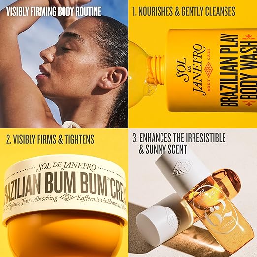 SOL DE JANEIRO Brazilian Bum Bum Cream and Brazilian Play Moisturizing Shower Cream Gel Body Wash Full Size Bundle Amazon Exclusive
