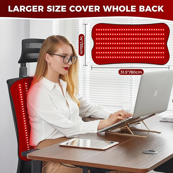 Red Light Therapy for Body 31.5''× 14'' Eligible Red Light Therapy Pad Dual Chip Grade 210 LEDs 660nm &amp 850nm Light Therapy Mat with Timer Remote Control