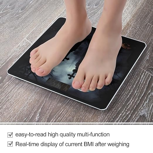 Gothic Happy Halloween Smart Scale for Body Weight Accurate Bathroom Scale with LED Display Digital Weight Scales Weighing Machine High Precision Scales for Bath Home