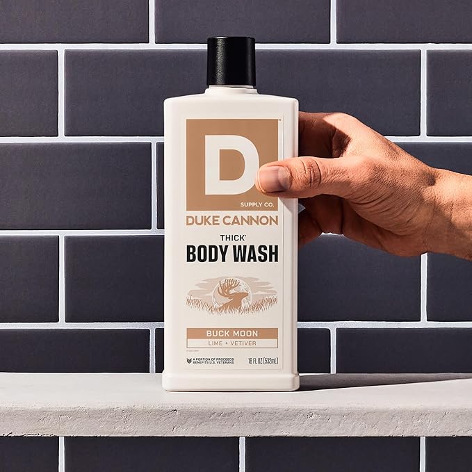 Duke Cannon Thick High Viscosity Body Wash - Buck Moon 17.5 oz Vetiver &amp Oakmoss Scent Mineral Enriched Paraben &amp Sulfate Free (3 Pack)