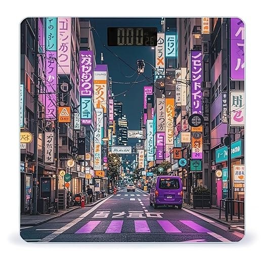 Purple Tokyo Streets Scale for Body Weight Smart Scales Digital Bathroom Scale High Precision Weighing Scales with Large Display Weighing Machine for People
