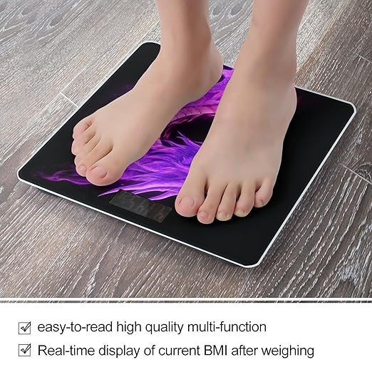 Automatic Switch Digital Bathroom Weighing Scale Smart Scale for Body Weight Purple Fire Dragon