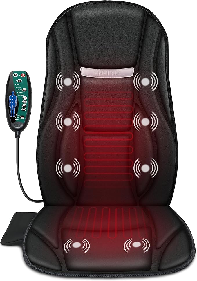 Snailax Vibration Back Massager with Heat &amp Shiatsu Foot Massager with Heat – Complete Full-Body Relief for Office Home