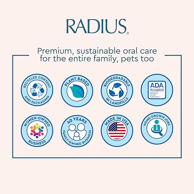 Radius Toothbrush Replacement Brush Heads 2-Count Improve Gum Health &amp Reduce Gum Issues - Soft - Pack of 6