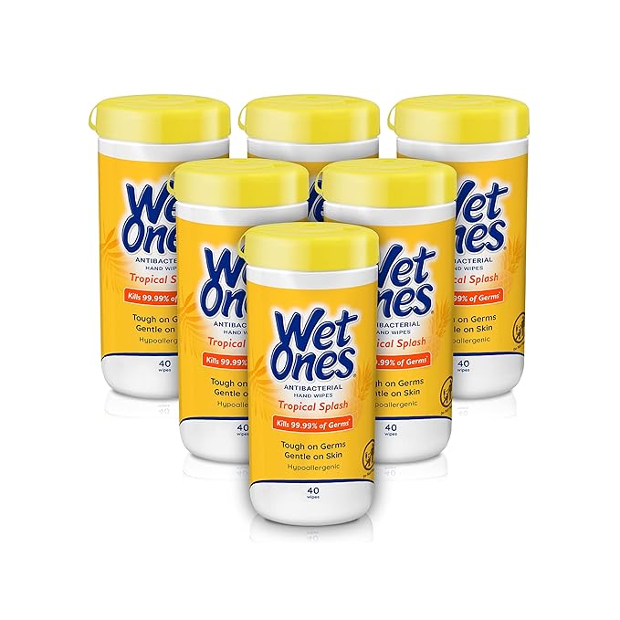 Wet Ones Antibacterial Hand Wipes Tropical Splash Wipes &amp Hand and Face Wipes Sensitive Skin Wipes | Unscented Wipes Hand and Face Wipes Sensitive Skin Wet Ones Sensitive Skin Wipes