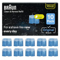 Braun Clean &amp Renew Refill Cartridges CCR Replacement Shaver Cleaner Liquid Solution for Clean&ampCharge System Pack of 10