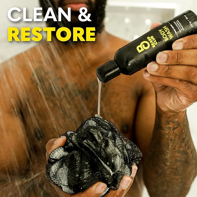 The Beard Club Fresh Water Body Wash: Invigorating All-in-One Shower Gel for Men Deep Cleansing &amp Moisturizing Formula Sulfate-Free with Natural Essential Oils 4 fl oz (Pack of 2)