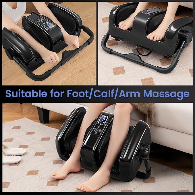 Giantex Foot Massager with Heat and Remote Control Calf Massager with 3 Massage Settings Timer Washable Cover Adjustable Stand Foot Massage Machine for Calf Arms Relax Gift for Women Men (Black)