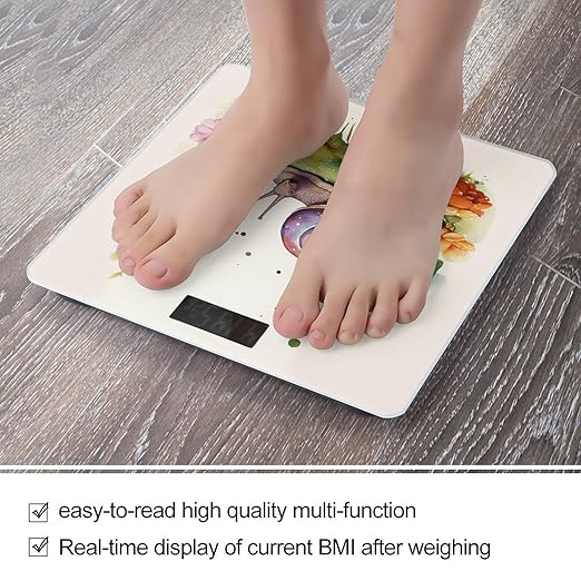 Lovely Snail Bathroom Scale Large LCD Backlight Display Digital Scale Rounded Corners Body Scales Automatic Power On/Off Bathroom Scales for Home Bedrooms