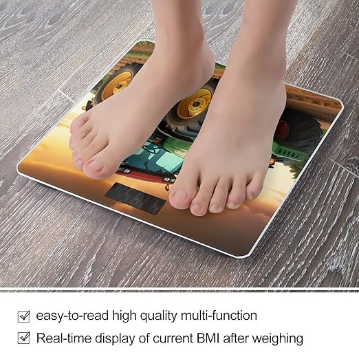 Tractor Theme Smart Scale for Body Weight Accurate Bathroom Scale with LED Display Digital Weight Scales Weighing Machine High Precision Scales for Bath Home