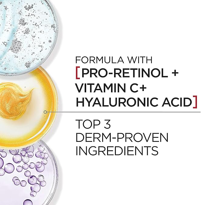 L'Oreal Paris Revitalift Triple Power Anti-Aging Broad Spectrum SPF 30 SunscreenPro RetinolHyaluronic Acid &amp Vitamin C LotionReduces Wrinkles 1.7 Oz(Pack of 2)