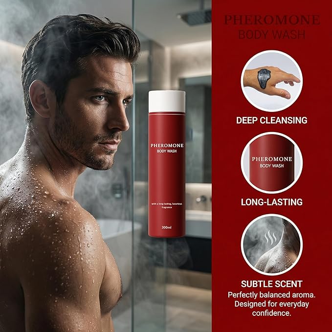 Fragrances Pheromone Body Wash for Men with Long Lasting Luxury Fragrance Infused with Pheromones for Attraction &amp Confidence Moisturizing &amp Refreshing (1)