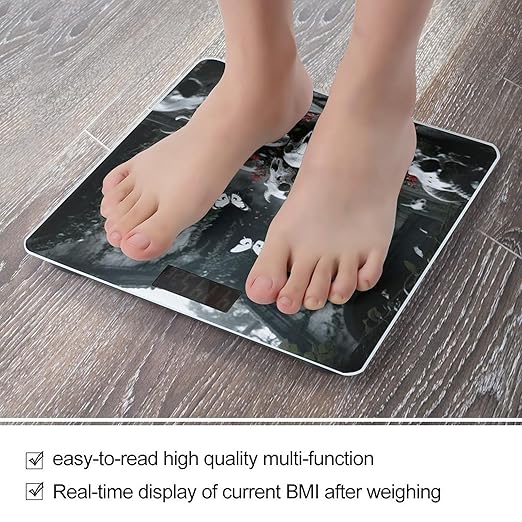Skulls Butterfly Bathroom Scale for Body Weight Bathroom Digital Electronic Weighing Scale with Back Lit LED Display Sturdy Tempered Glass Weight Watchers Scales 400lb