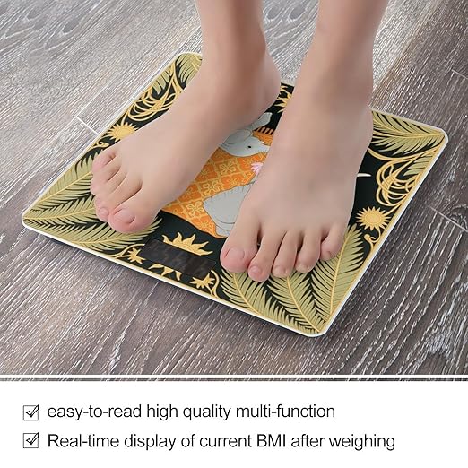 Elephant and Young Elephant Scale for Body Weight Sturdy Tempered Glass Weighing Scales with LCD Display Accurate Digital Bathroom Scale Convenient Body Fat Smart Scales Easy Read