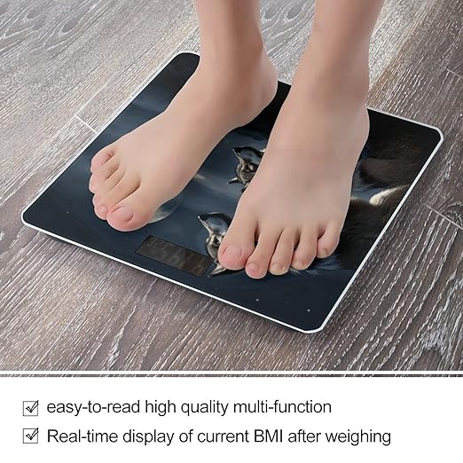 Digital Bathroom Scale for Body Weight Scale with Bright LCD Display High Accuracy Step-On Technology Auto On/Off Wolves in The Moonlight Digital Scales 400 Lbs /180kg