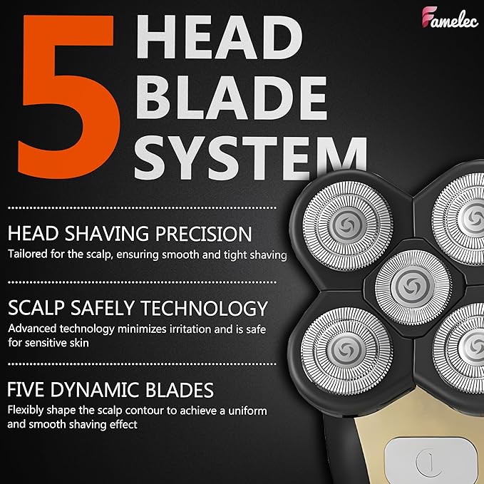 3 Pack Freedom Shaver Heads Compatible with Freedom Grooming Replacement Blades for Bald Men Head Shaver Kit Refills Waterproof Razor Kits Fit for Electric Razor Shaver Replacement Blades