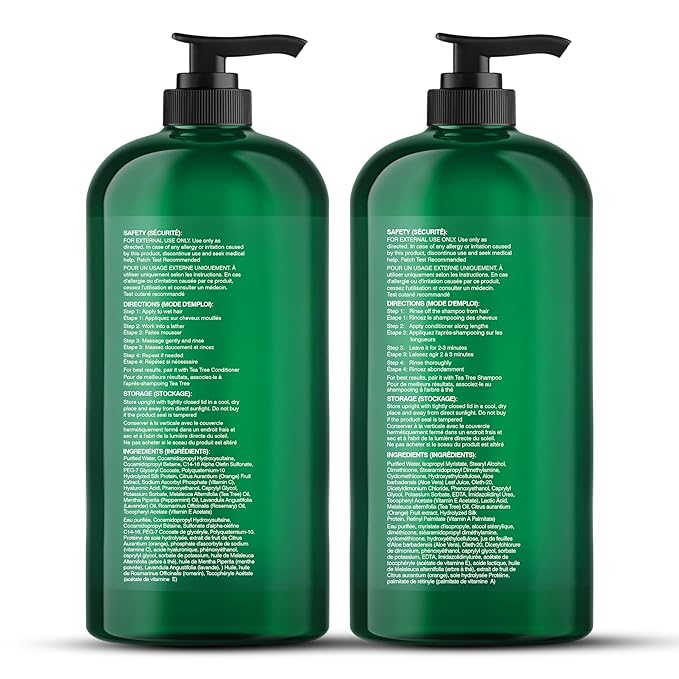 Botanic Hearth Tea Tree Body Wash Rosemary mint oil Tea Tree Shampoo and Conditioner Set 16 x2 Combo Set