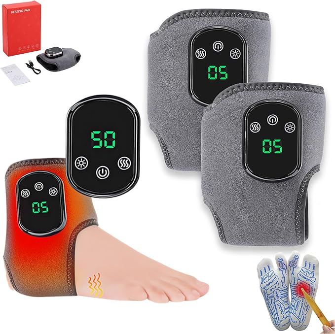 Foot Massager Triple Method Massager 3-in-1 Foot Massagers Wireless Portable Foot Massagers for Home/Office/Travel 3-Speed &amp 5-Temperature (2 Pcs)