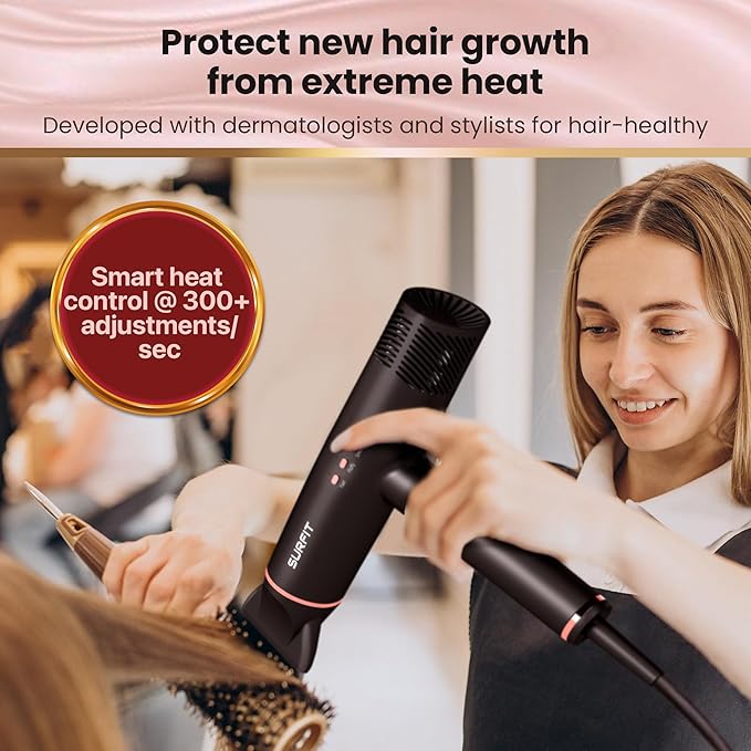 Hair Dryer with Diffuser Surfit Blow Dryer Foldable Travel Hairdryer 110000 RPM Professional Ionic Hair Dryer for All Hair Types 1 Min Fast Drying Precision Styling No Heat Damage