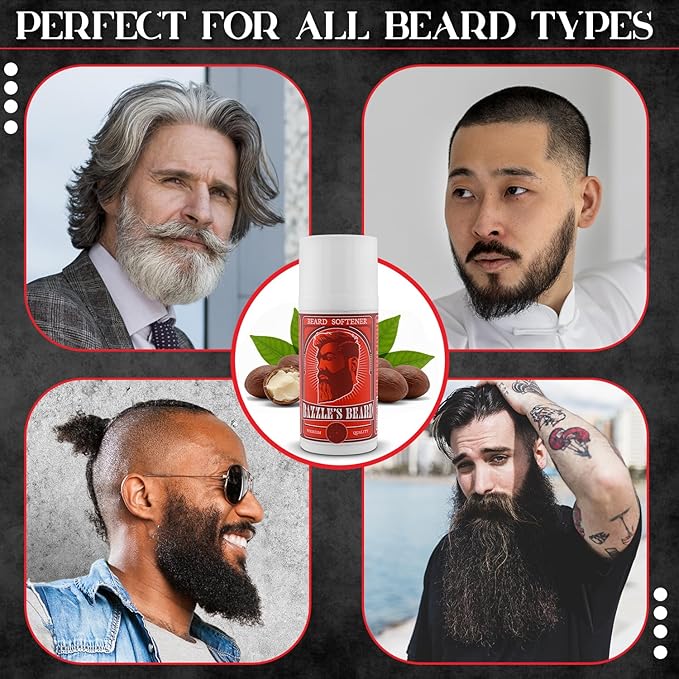 Bazzle's Beard Softener – Beard Balm Conditioner for Men with Biotin Softens Coarse Hair Deeply Moisturizes Facial Hair Conditions Skin and Adds Natural Shine Products for Mustache Care