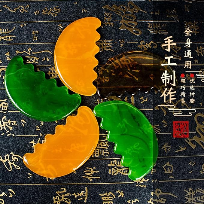 树脂刮痧板 Gua Sha Facial Tools for Face &amp Body半圆型刮痧片面部脸部刮痧颈部经络刮板全身按摩工具 HomeOffice Body Electric Massagers